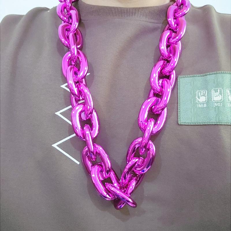 Пластиковое ожерелье в стиле хип-хоп-панк, толстая кубинская цепь, фестиваль, выступление, вечеринка, подарок, аксессуар для фанатов