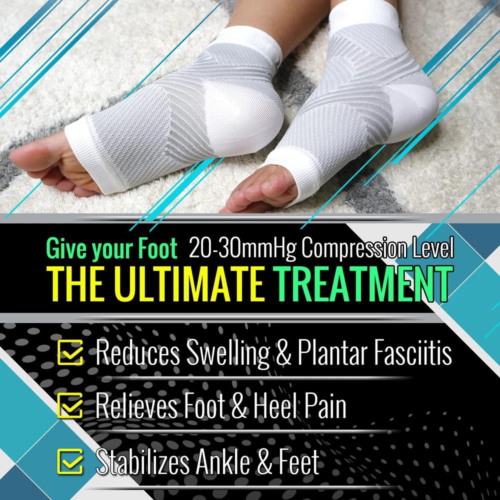 1 Pair Plantar Fasciitis Socks Arch Support Toeless Compression Socks for Men Women Foot Pain Relief Ankle Swelling
