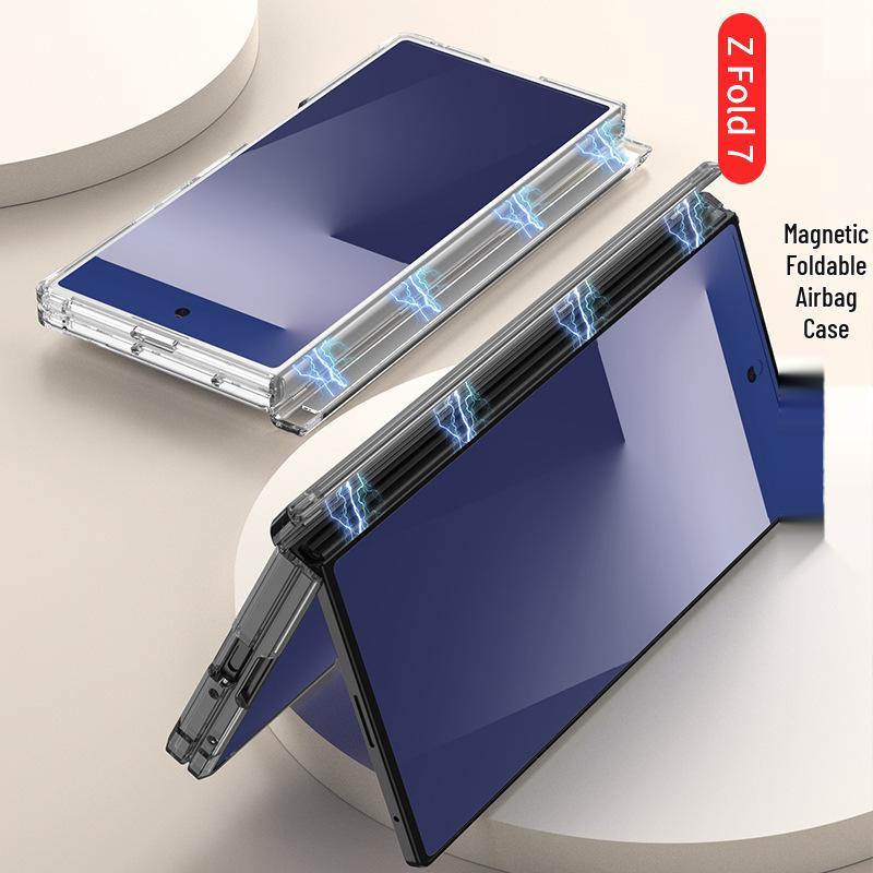 Samsung Z Fold7 Магнитный Прозрачный Защитный Чехол с Амортизацией от Падений и Совместимостью с Беспроводной Зарядкой MagSafe.