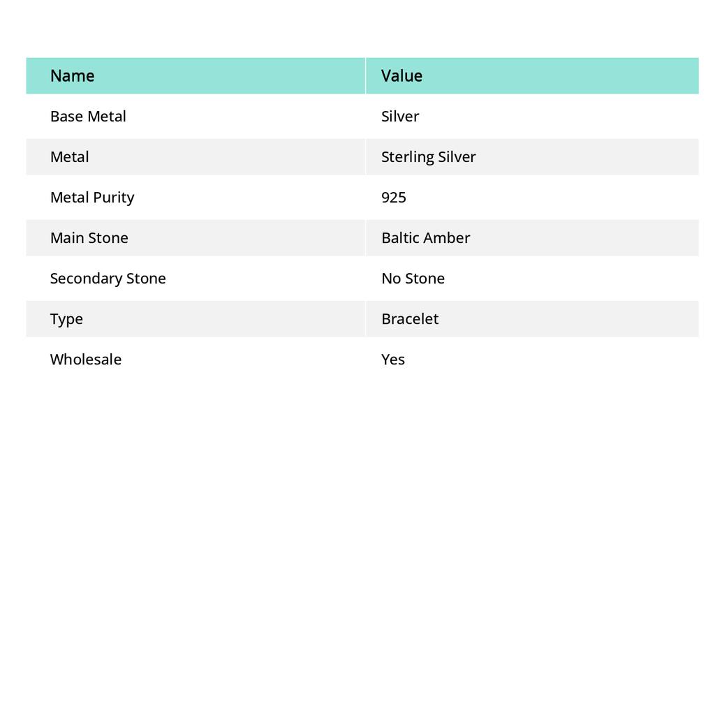 Браслет из натурального балтийского янтаря ручной работы из стерлингового серебра 925 пробы 7-8 дюймов Y9q27