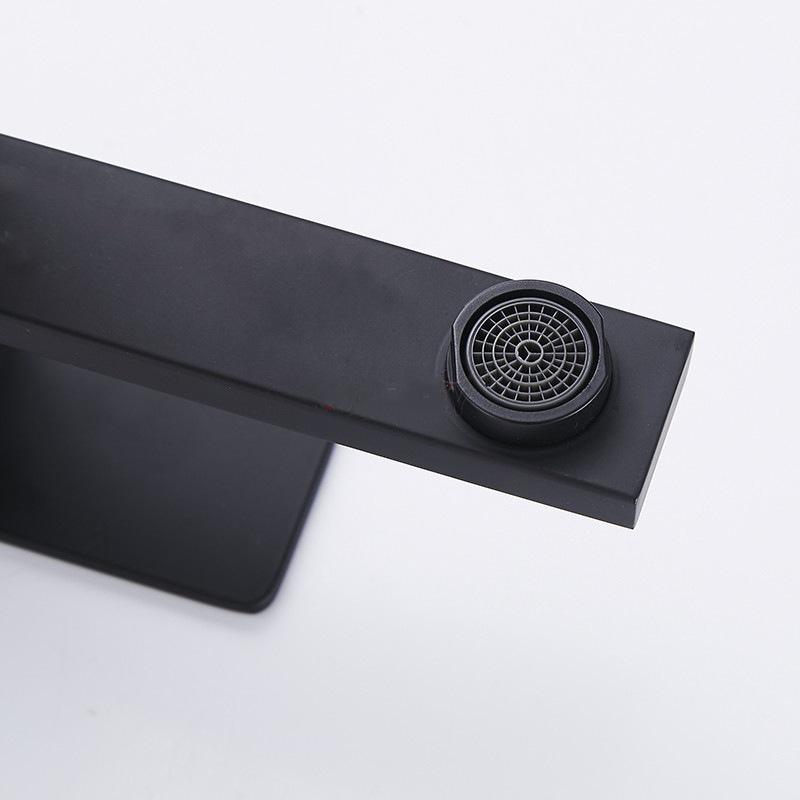 Black/Silver Basin Faucet 304 Stainless Steel Hot and Cold Wash Mixer Crane Tap 360 Rotation Bathroom Sink Faucets Single Handle