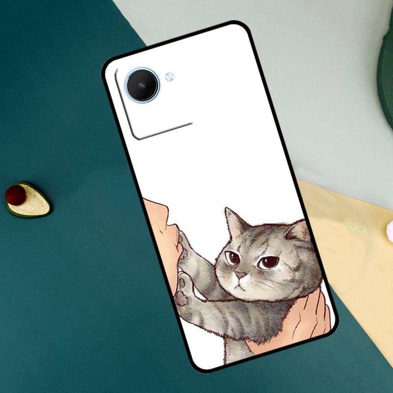Милый мультяшный котенок с поцелуем Чехол для Realme GT7 Pro GT6 C67 C65 C63 C61 C55 C53 C51 C35 C71 C75 11 12 13 14 15 Pro Plus