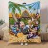 1 шт. Пляжное одеяло Aulani с изображениями Микки, Минни, Гуфи, Плуто, Лило и Стича. Подходит для домашнего декора, дивана, улицы, в качестве подарка, фланель, для спальни, гостиной, путешествий.