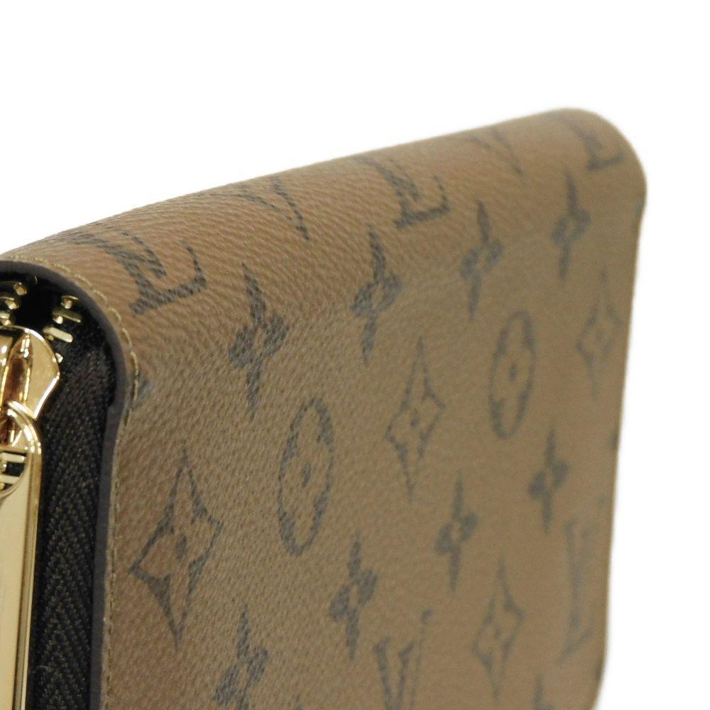 Used 12564 Zippy Wallet M82444 7940 New Model Black Zip Around RFID Excellent Condition Monogram Reverse Brown Unisex
