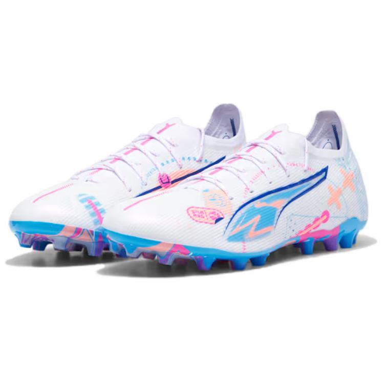 Puma Ultra 5 Series Ultimate Volume Up Comfortable MG (Rubber Stud) Soccer Shoes Unisex Soccer Shoes White 108093-01