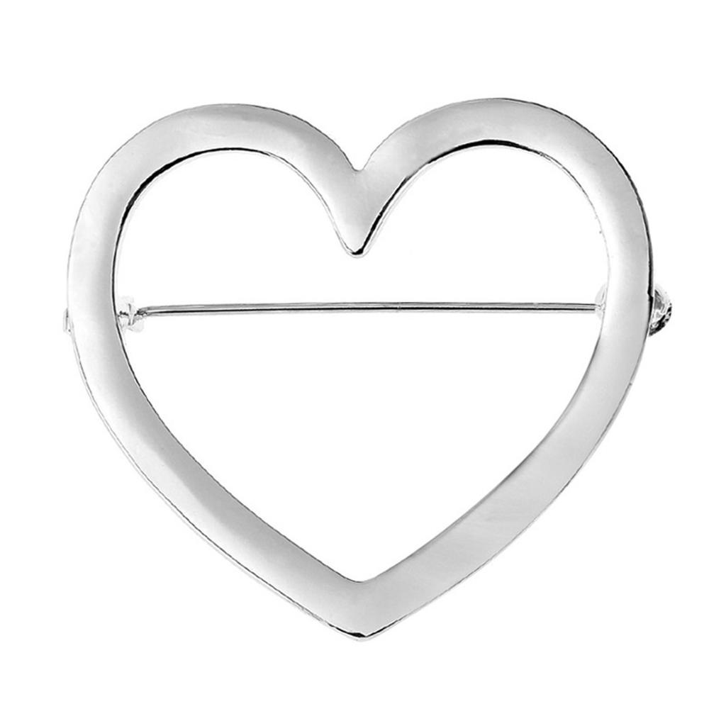 Elegant Safety Cardigan Clasp Round/Heart Shaped Brooch Smooth Alloy Badge Accessory for Women Clothing Accessories