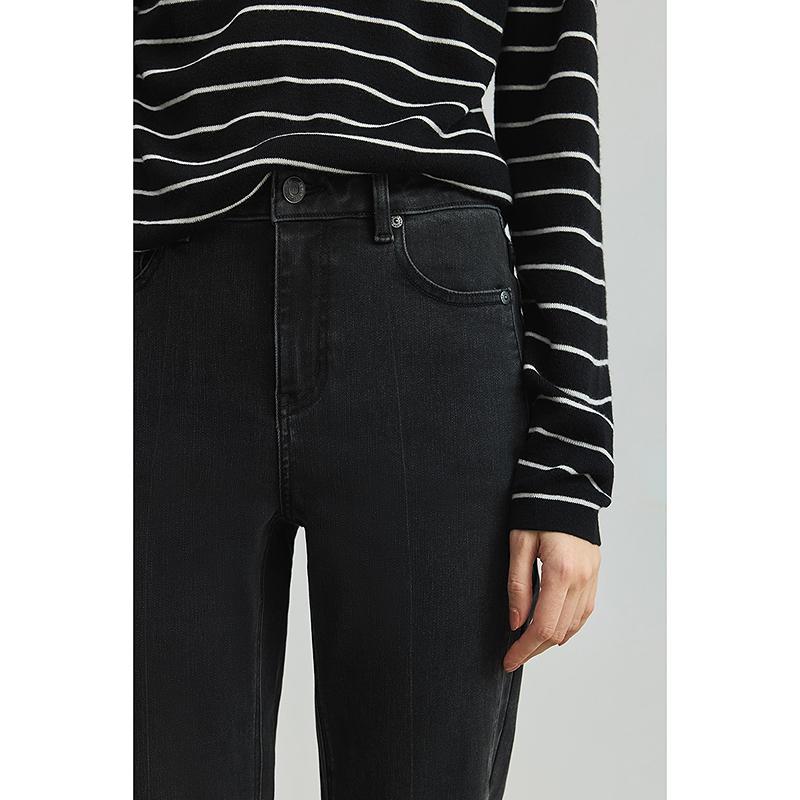 LILY washed straight leg denim jeans for women