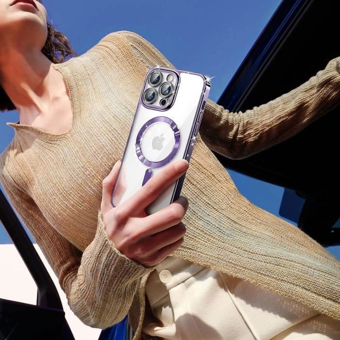 Protective Case - BOOLING - for iPhone 16 - Silicone TPU - Purple Chrome Outline - 2 Tempered Glasses