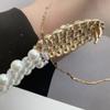 Elastic Metal Buckle Flower For Girls Dress Decoration Faux Pearl Korean Belt Women Waistband