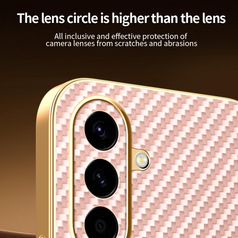 For Samsung Galaxy A56 5G Phone Case Carbon Fiber Textured Electroplated TPU Back Cover