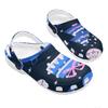Unisex White Printed EVA Travel Clogs Breathable Soft Sole Slip On Travel Use Beach Garden Daily Walking Beach Sandals Home Use