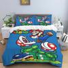 3PC Super Mario Cartoon Duvet Cover and Pillowcase Bedding - Suitable for Single, Double, Queen, and King Beds