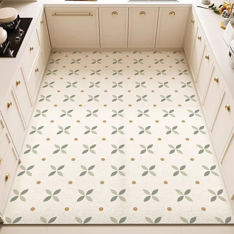 Ковер для кухни Водонепроницаемый напольный коврик Кожа ПВХ Длинные нескользящие коврики для ног Минималистичное украшение дома Коврик для балкона Альфомбра