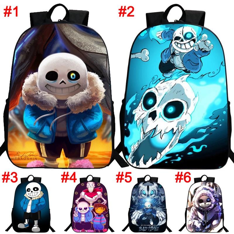 Детский рюкзак Undertale Sans 16 дюймов из прочного полиэстера с регулируемыми мягкими плечевыми ремнями