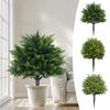 1PC UV Resistant Garden Artificial Cedar Topiary Ball Trees Front Porch With Ground Spike Outdoor Faux Shrub Realistic 45cm