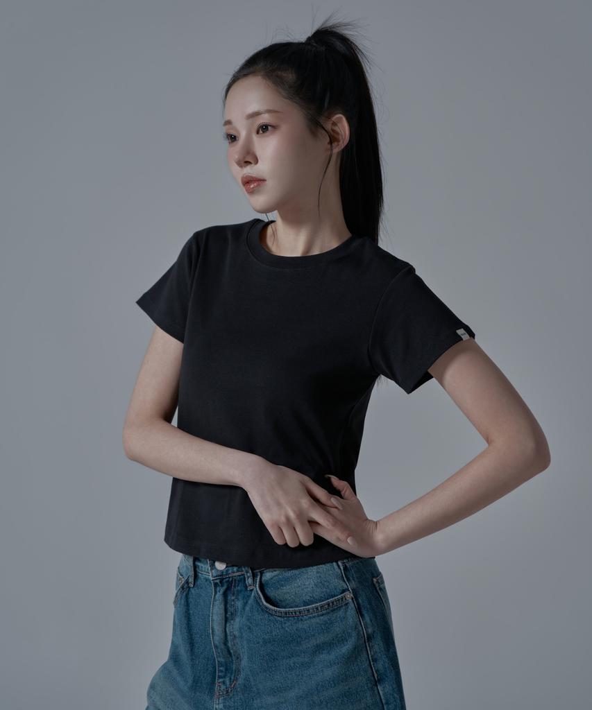 WAARFORWOMAN Wt-60 Slim Line Short Sleeve T-Shirt_Black [S,M]
