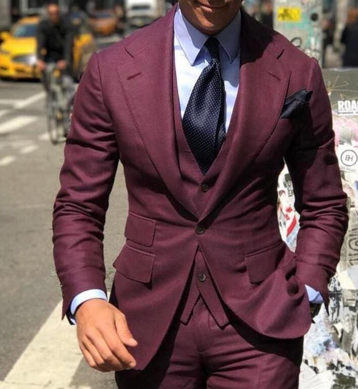 Черный мужской комплект из 3 предметов, свадебные платья, костюмы, приталенные смокинги, формальный мужской костюм для жениха (Блейзер+Жилет+Брюки)