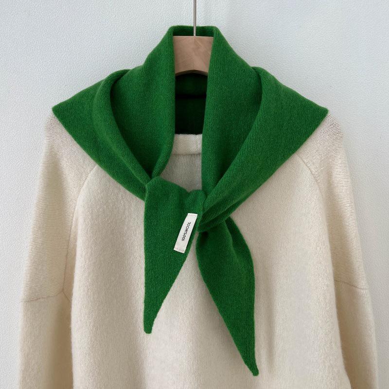 Premium Australian Wool Women's Spring Scarf - Solid Color Cashmere Triangle Shawl & Neck Warmer