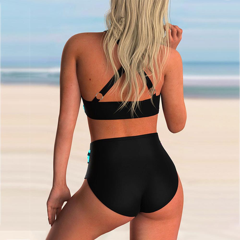 Женщины Плюс Размер Купальник Высокая Талия Бикини Купальники Женский Из Двух Частей Пляжная Одежда Печатных Бикини Набор Купальный Костюм