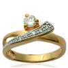 Gold Plated Ring 'Venice' Golden White - 9 Mm