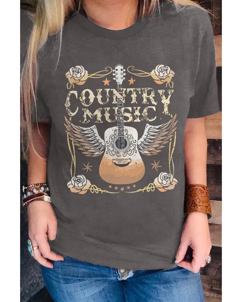 Azura Exchange Футболка с коротким рукавом и графическим принтом гитары