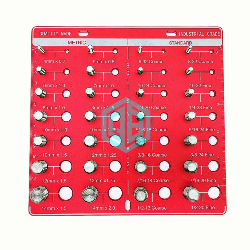 Precision Thread Checker Kit 14 SAE & 14 Metric Sizes Screw Thread Gauge Tool With Inch/CM Ruler For Garage & DIY Use