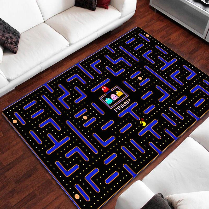 Ковер с мультяшным принтом Pac-Man, детский игровой ковер для гостиной, спальни, красивый ковер, нескользящий коврик, реквизит для фотосъемки