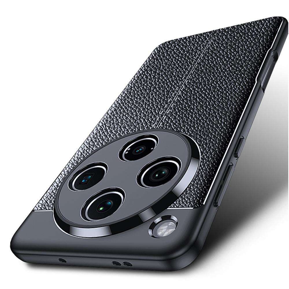 For Oppo Find X8 5G Case Litchi Texture TPU Flexible Phone Cover,Black