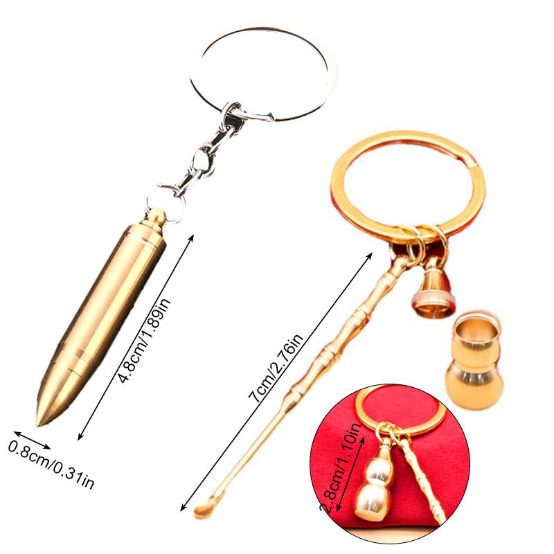 1PC Brass Accessories Model Accessories Bullet Pendant Gourd Gift Simulation Portable Ear Spoon Keychain Backpack
