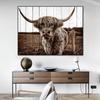 Wild Scotland Highland Cow Cattle Poster Farm Animal Canvas Paintings Wall Art Decor Print Pictures for Home Decor No Frame