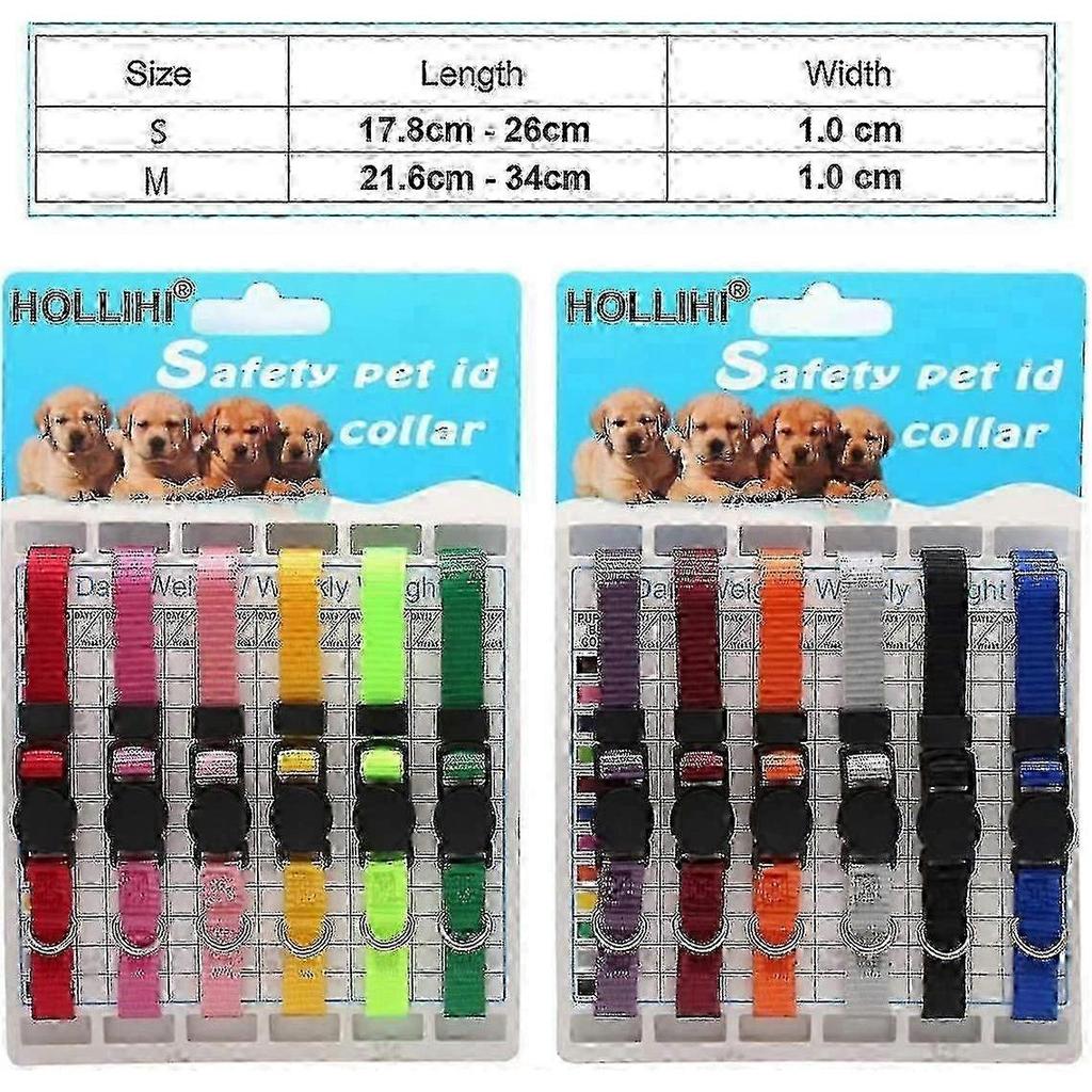 Whelping collars for newborn puppies - 14pcs adjustable nylon ID set Hwy