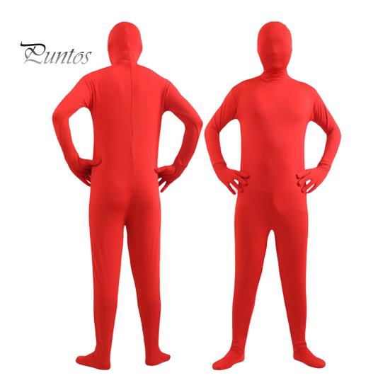 Комбинезон унисекс на Хэллоуин, облегающий, дышащий, с длинными рукавами, с капюшоном, эластичный, однотонный, невидимый комбинезон на молнии сзади, реквизит для вечеринки