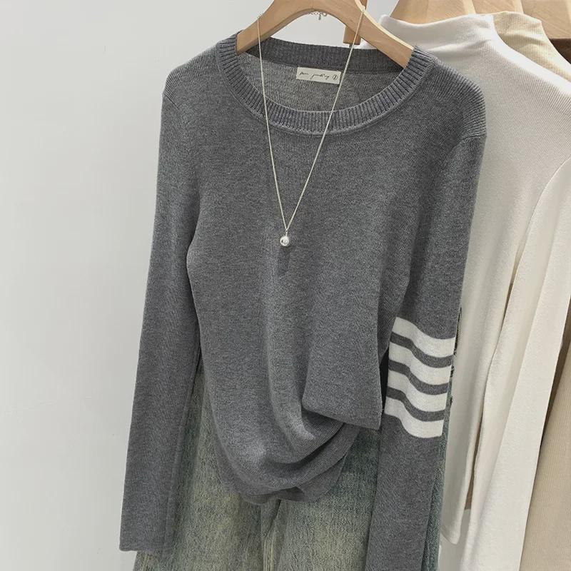 2024 Women's High-End Striped Wool Sweater for Early Autumn