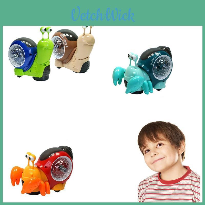 Interactive And Educational Snail Toy With 360-degree Light And Music