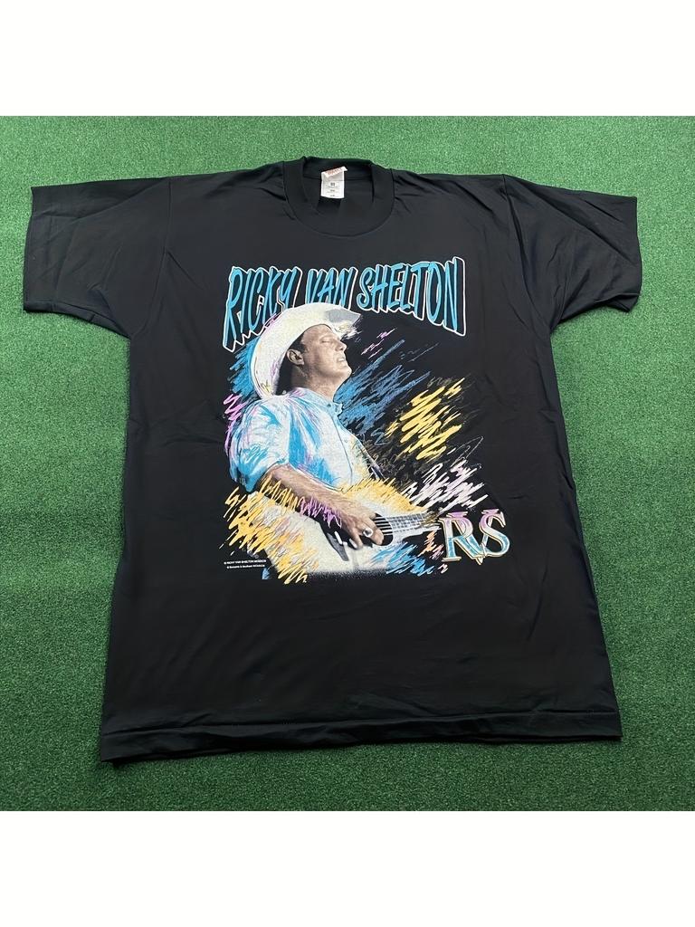 Men'S And Women'S Vintage Ricky Van Shelton 90S Country Band Unisex 100% T-Shirt, Soft, All-Season Casual Streetwear Essential, Al