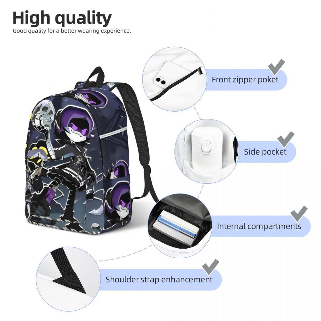 Рюкзак в стиле аниме-хоррора «Дроны-убийцы» для мужчин и женщин, Cyn J и N, подростковый студенческий деловой рюкзак, холщовые сумки для ноутбука, для улицы