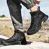 Модные универсальные ботильоны для хайкинга 2024 Новые мужские удобные кроссовки Кожаная модная уличная обувь Мужские ботинки на шнуровке Мужские мотоботы