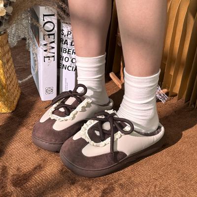 Хлопковые тапочки осень и зима домашние домашние комнатные домашние теплые толстая подошва пара милые плюшевые тапочки для улицы