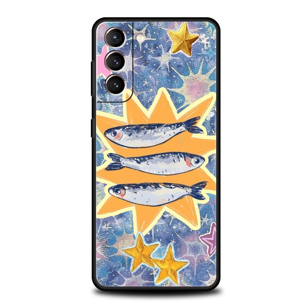Синий Чехол для Телефона с Рыбами Океана для Samsung Galaxy S26 S25 S24 S23 S22 S20 S21 FE Ultra S25 Edge Plus 5G Мягкий ТПУ Чехол Fundas Capas