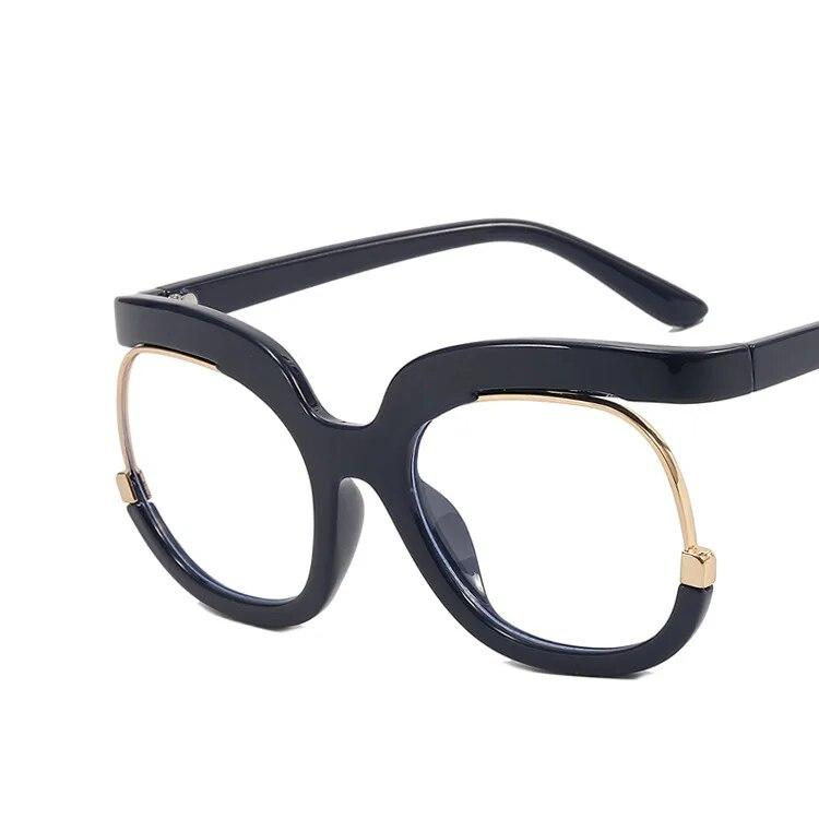 2023 Ins Rainbow Frame Fashion Retro Round Anti Blue Light Women Glasses Vintage Oversized Colourful Frame Clear Eyeglasses