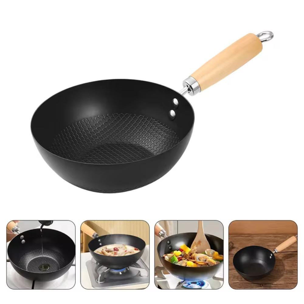 Non-stick Frying Pan Universal Pot Kitchen Cookware Small Cast Iron Wok  Rental