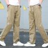 Men's Handsome Spring Autumn Four Seasons Thin Plus Size Loose Solid Colour Wide Leg Pants Casual Straight Leg Workwear Pants