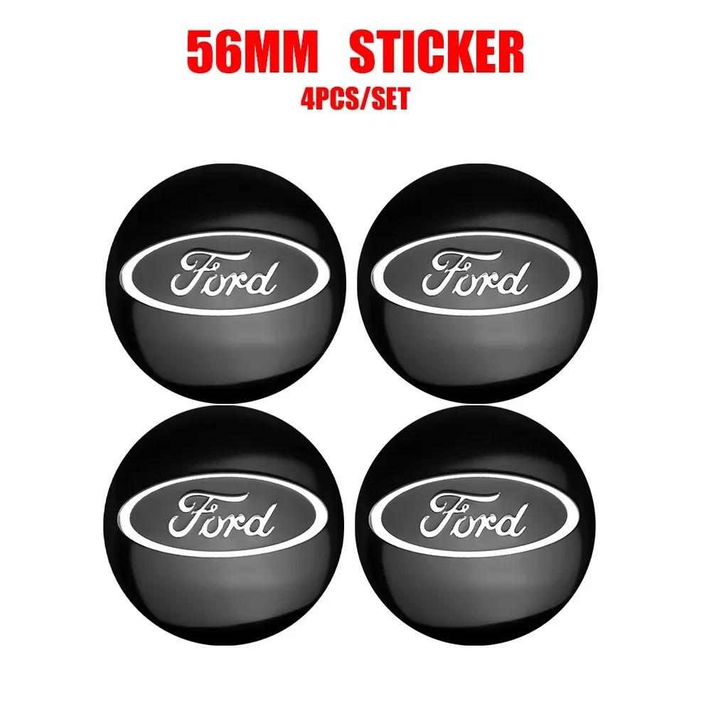 New 2026 Car Sticker For Ford 4pcs 56/60mm Car Auto Wheel Center Cover Badge Stickers Hub Cap Replacement For Ford Ranger Focus
