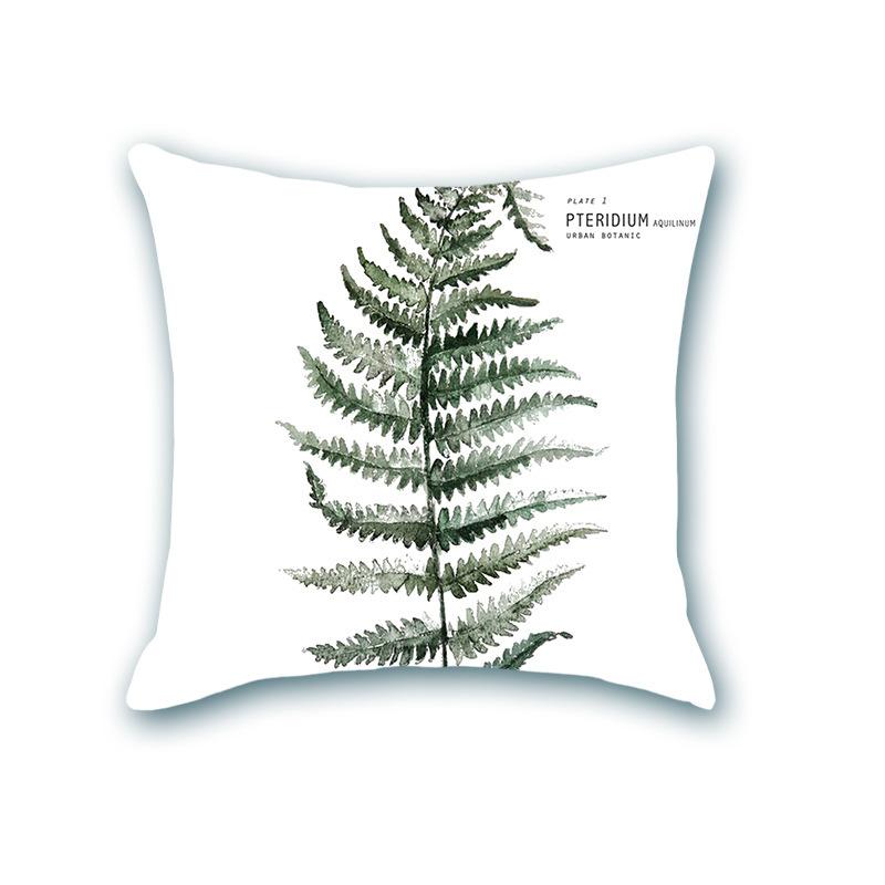 New Plant Print Decorative Imitation Super Soft Pillow Case Nordic Floral Sofa Office Bedside Cushion Cover