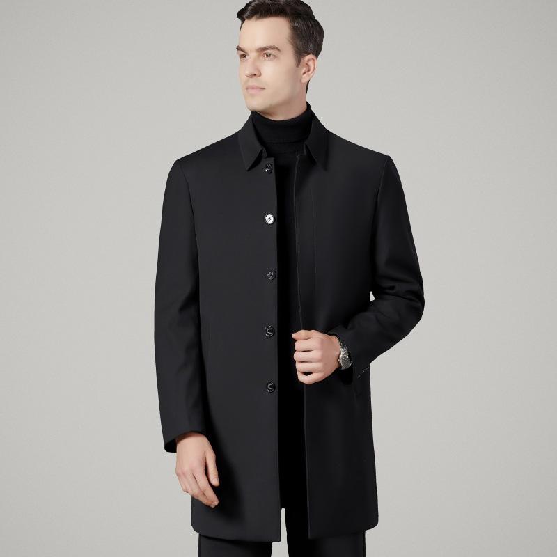 Куртка-пуховик средней длины для мужчин среднего и пожилого возраста, зимняя, для папы, деловая, повседневная, со съемной подкладкой, ветровка, куртка-лидер