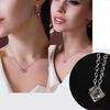 Zircon Crystal Cube Pendant Necklace Novel Chic Simple Wild Women Necklace