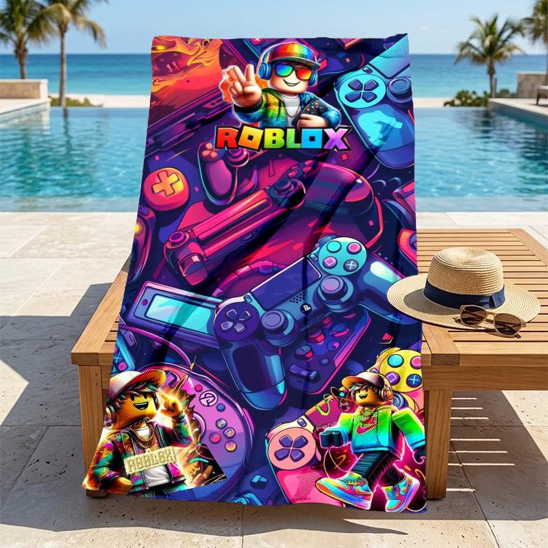 Roblox Party Stylish Digital Printing Beach Towel Quickdrying Absorbent Blanket For Beach Pool Gym Travel Christmas Gift C922251
