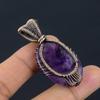 Amethyst Pendant Gemstone Jewelry, 999 Copper Wire Wrapped Pendant, Gift For Women Handmade Pendant