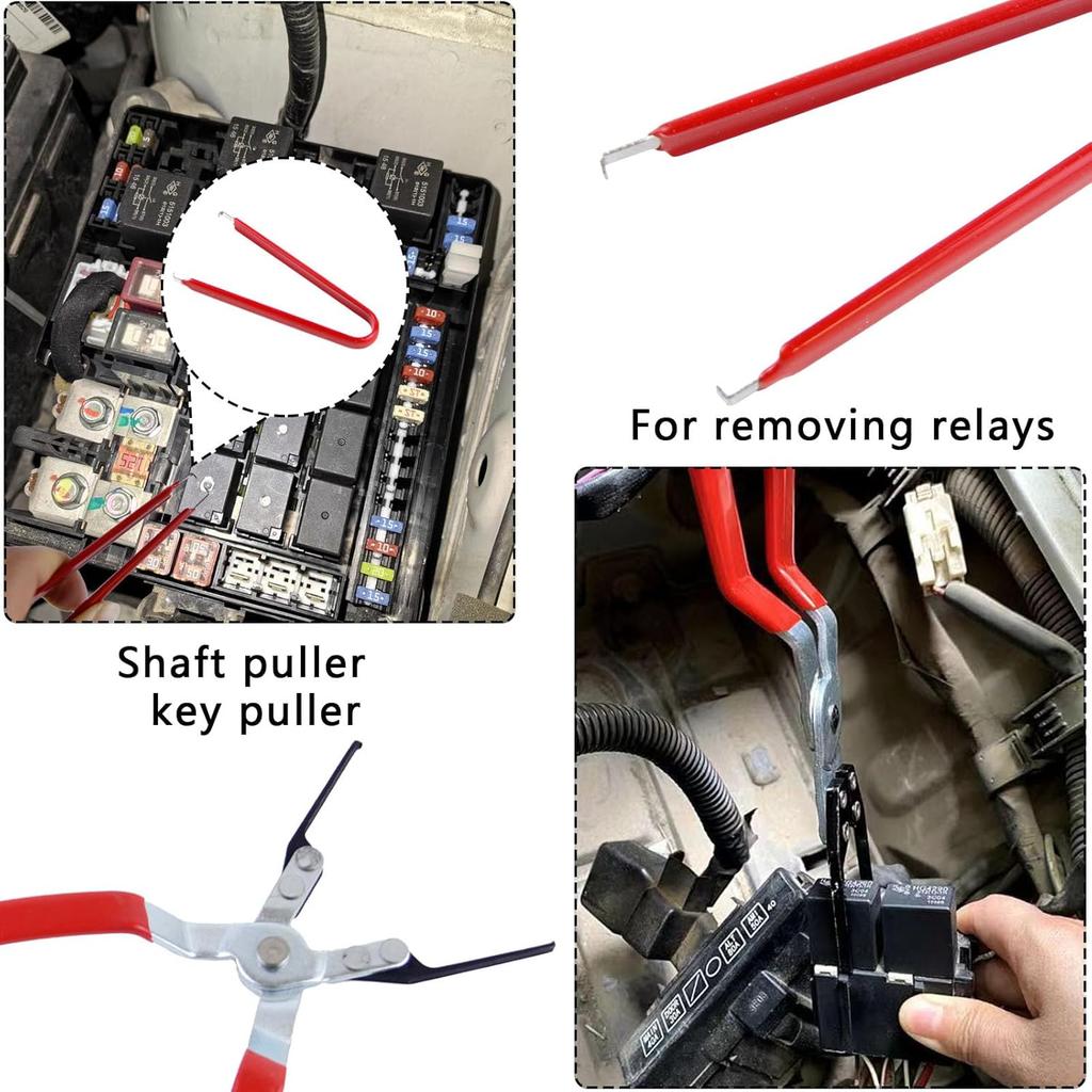 2 PCS Relay Tester, Electrical Disconnect Pliers, Automotive Relay Fmm Fuses Puller Tool, Automotive Relay Tester (Red)