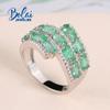 Luxury Natural Zambian Emerald Rings 925 Sterling Silver Fine Quality Green Gems Fine Jewelry for Women Anniversary Gift